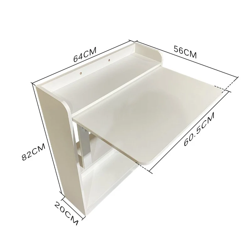 Scrivania a scomparsa pieghevole salvaspazio colore bianco 64x65x82H Plana