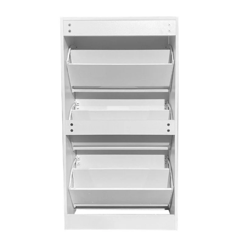Scarpiera 3 ante a ribalta doppio vano 63x24x115H colore bianco Manolo