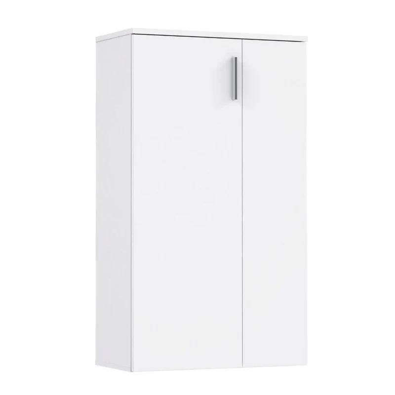 Mobile multiuso scarpiera 2 ante e 5 ripiani colore bianco 69x34x120H Lucio