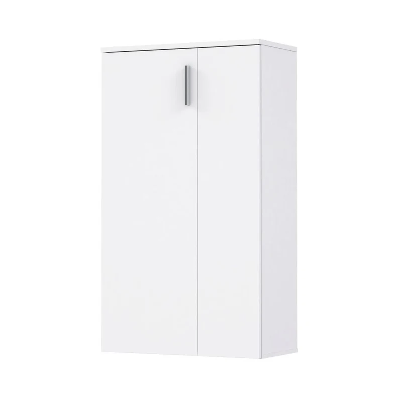 Mobile multiuso scarpiera 2 ante e 5 ripiani colore bianco 69x34x120H Lucio