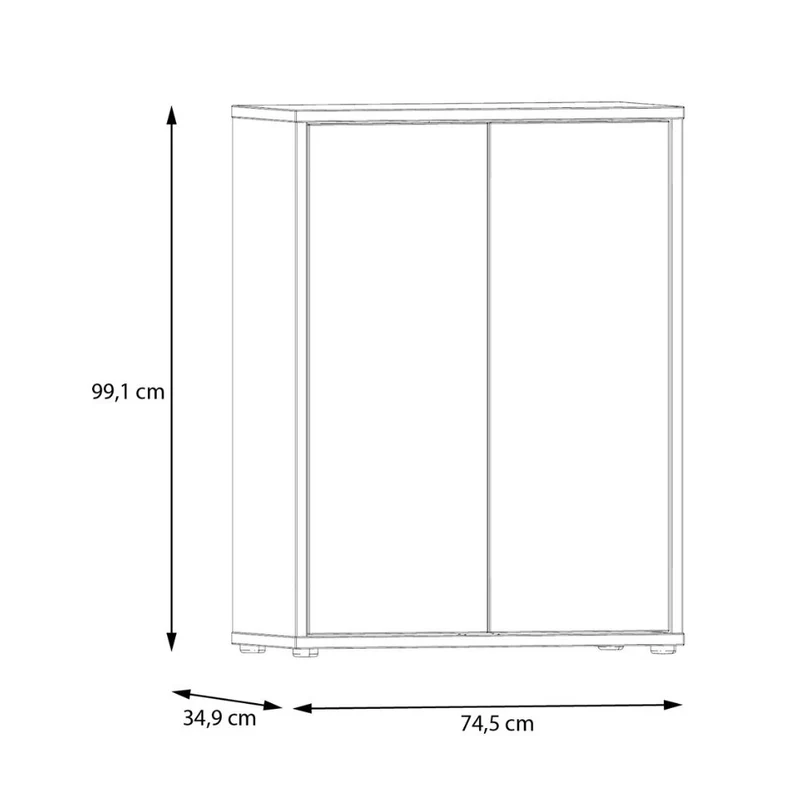 Mobile multiuso 2 ante colore grigio chiaro 74.5x35x99 Medea