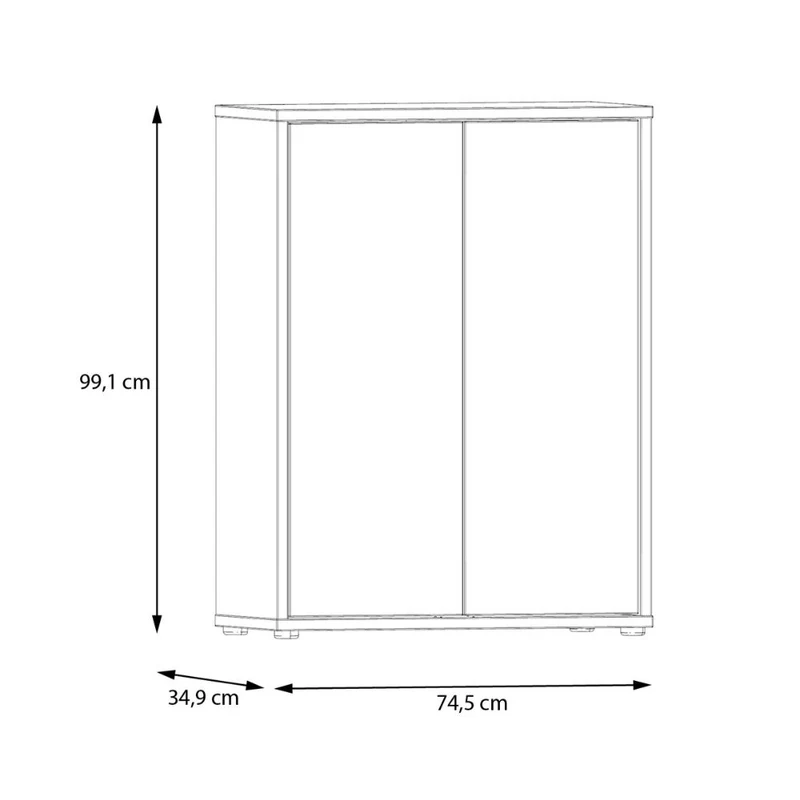 Mobile multiuso 2 ante colore rovere 74.5x35x99 Medea