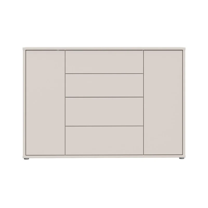 Madia 4 cassetti e 2 ante colore cashmere 144x35x99