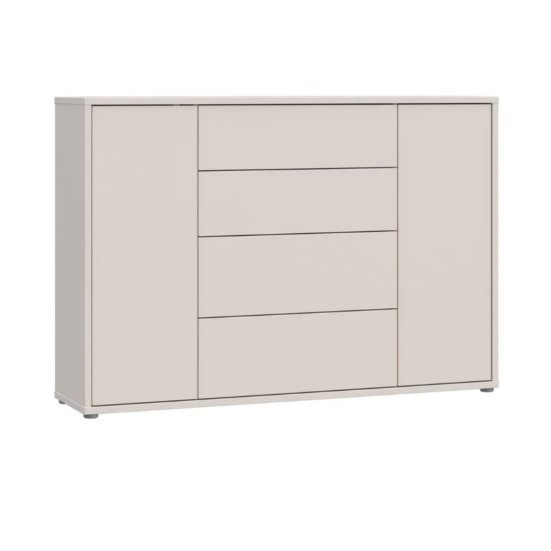 Madia 4 cassetti e 2 ante colore cashmere 144x35x99