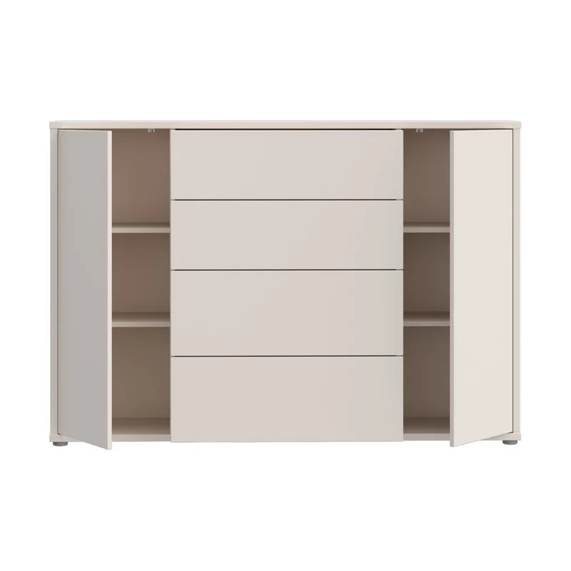 Madia 4 cassetti e 2 ante colore cashmere 144x35x99
