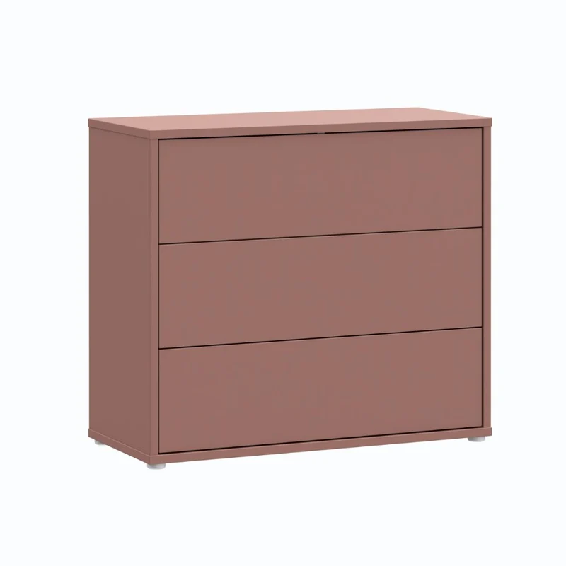 Cassettiera 3 cassetti colore terracotta 95x41.5x83 Medea