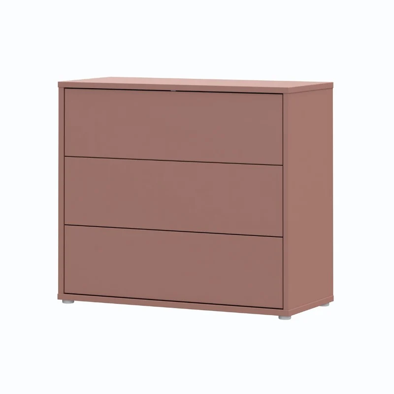 Cassettiera 3 cassetti colore terracotta 95x41.5x83 Medea