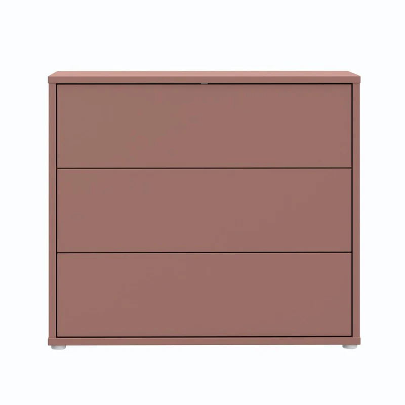 Cassettiera 3 cassetti colore terracotta 95x41.5x83 Medea