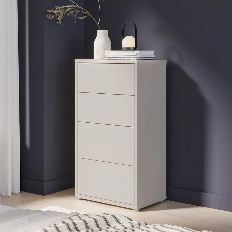 Cassettiera 4 cassetti colore cashmere 55x35x99 Medea