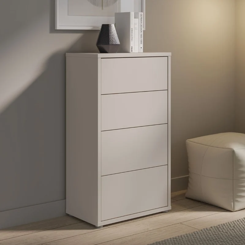 Cassettiera 4 cassetti colore cashmere 55x35x99 Medea