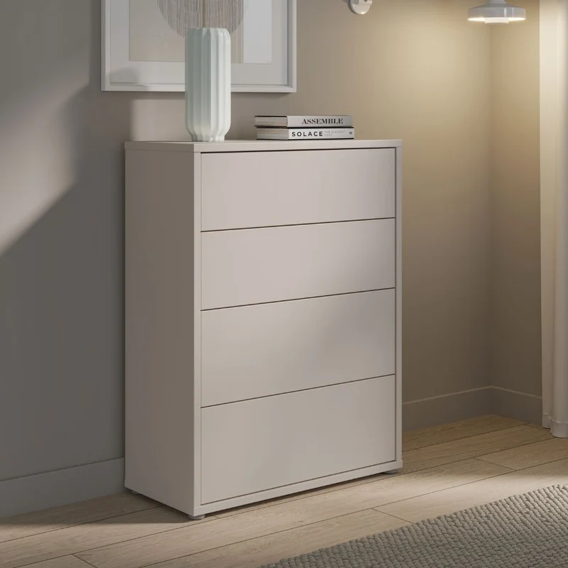 Cassettiera 4 cassetti colore cashmere 75x35x99 Medea