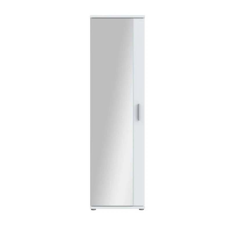 Mobile multiuso scarpiera colore bianco con anta a specchio 50x35x179 Olimpia