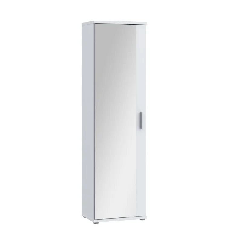 Mobile multiuso scarpiera colore bianco con anta a specchio 50x35x179 Olimpia