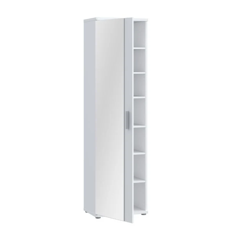 Mobile multiuso scarpiera colore bianco con anta a specchio 50x35x179 Olimpia