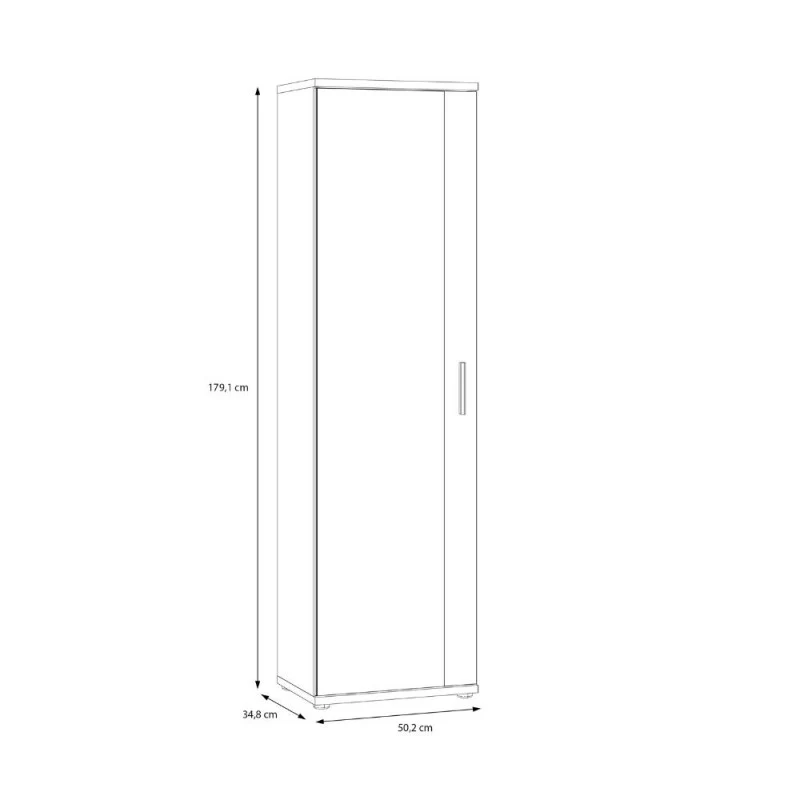 Mobile multiuso scarpiera colore bianco con anta a specchio 50x35x179 Olimpia