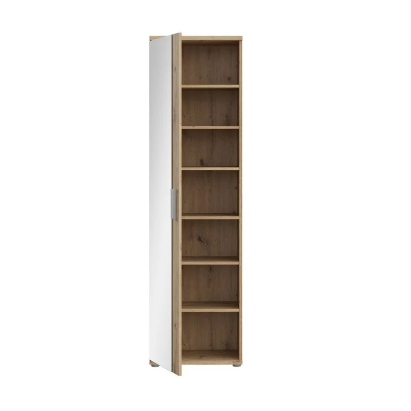 Mobile multiuso scarpiera colore rovere con anta a specchio 50x35x179 Olimpia