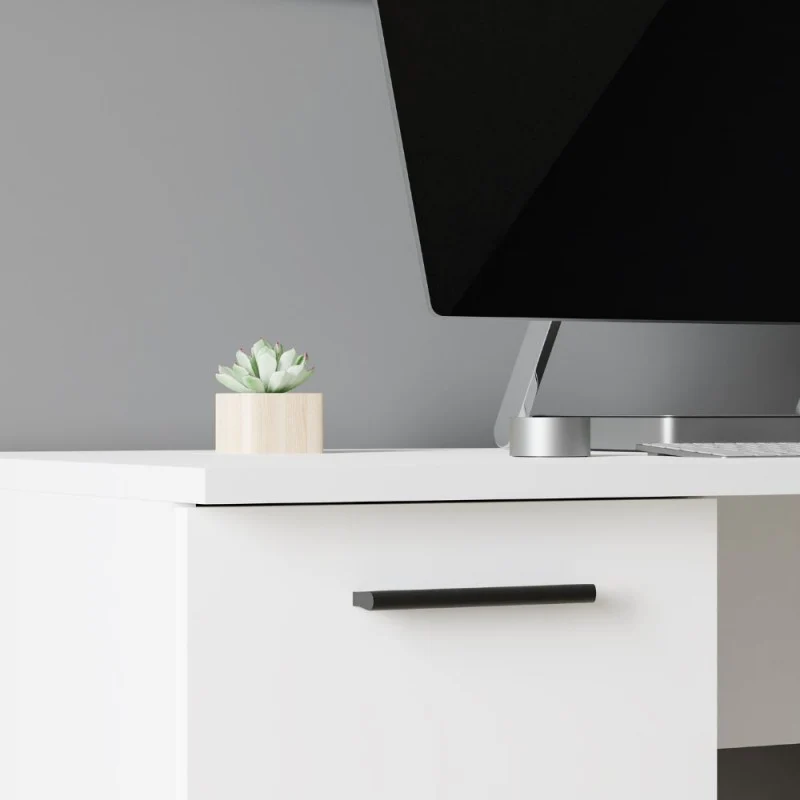 Scrivania con 3 cassetti e un’anta 138x60x75 colore bianco Domitilla