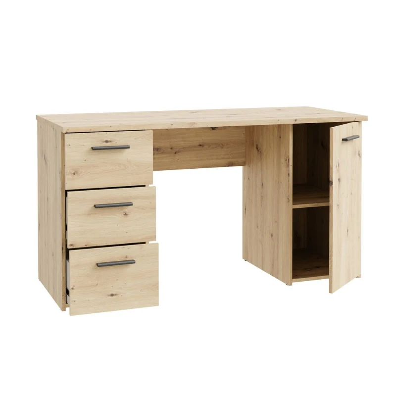 Scrivania con 3 cassetti e un’anta 138x60x75 colore rovere Domitilla