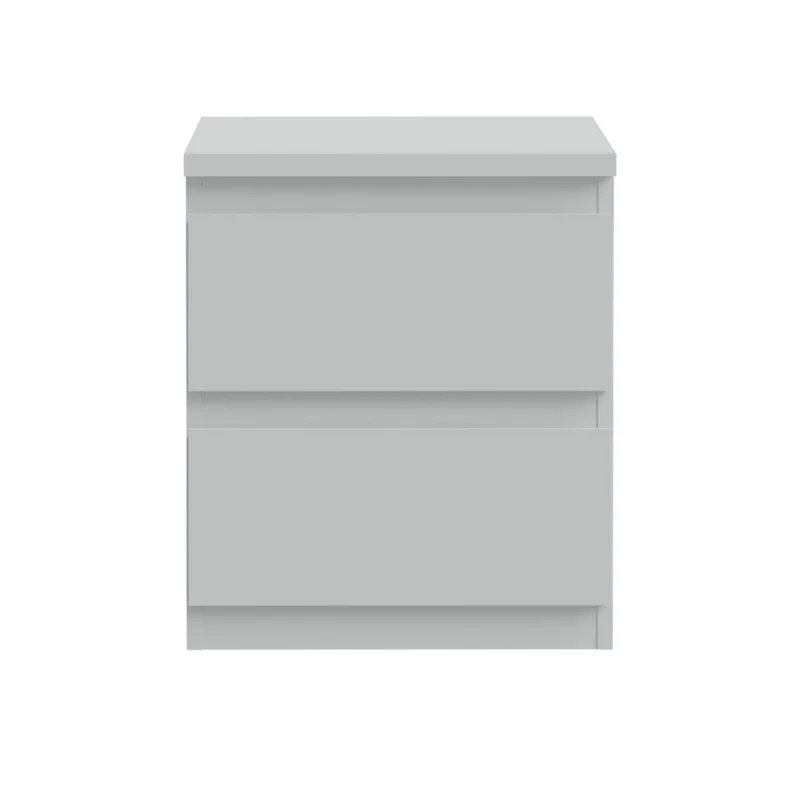 Comodino 2 cassetti colore grigio ghiaccio 41.8x32.2x49.3H Morgan