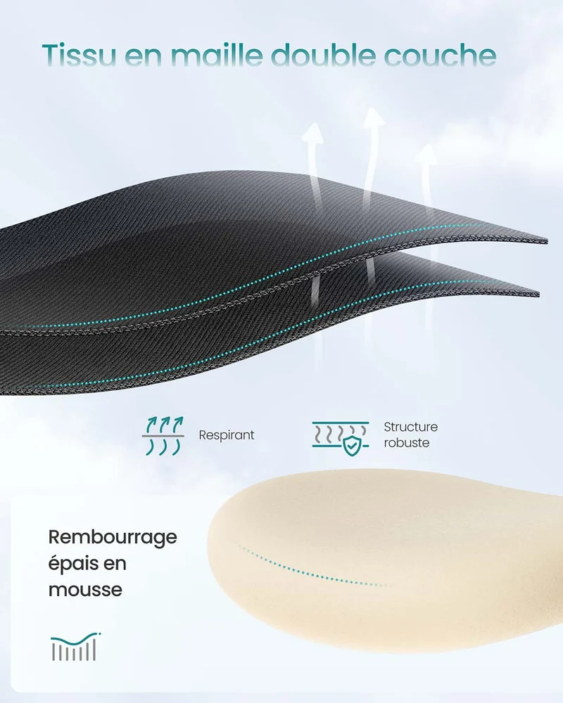 Chaise de bureau ergonomique réglable hauteur 70 x 70 x 136 cm soutien lombaire appui-tête design moderne en plastique noir 12_0012412