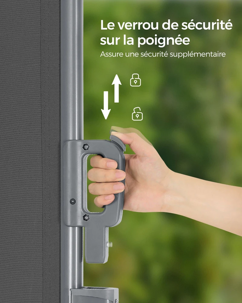 Store latéral brise-vue terrasse balcon 180 x 350 cm design moderne protection soleil en polyester gris anthracite 12_0008783