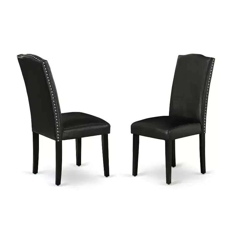 HomeStock DUEN7-BLK-69 Ensemble table de salle à manger rectangulaire et six chaises, 7 pièces, noir