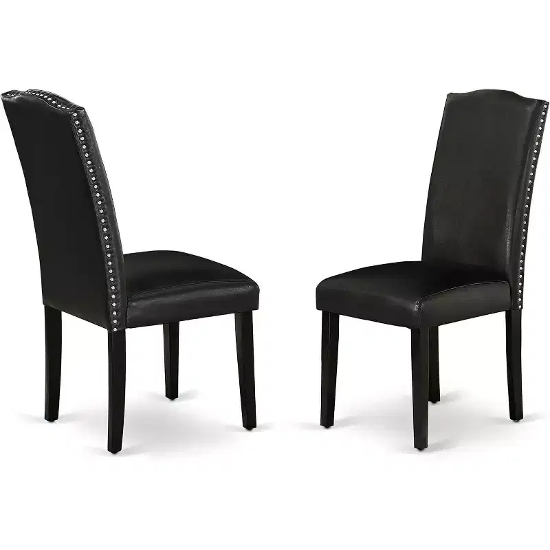 HomeStock DUEN7-BLK-69 Ensemble table de salle à manger rectangulaire et six chaises, 7 pièces, noir