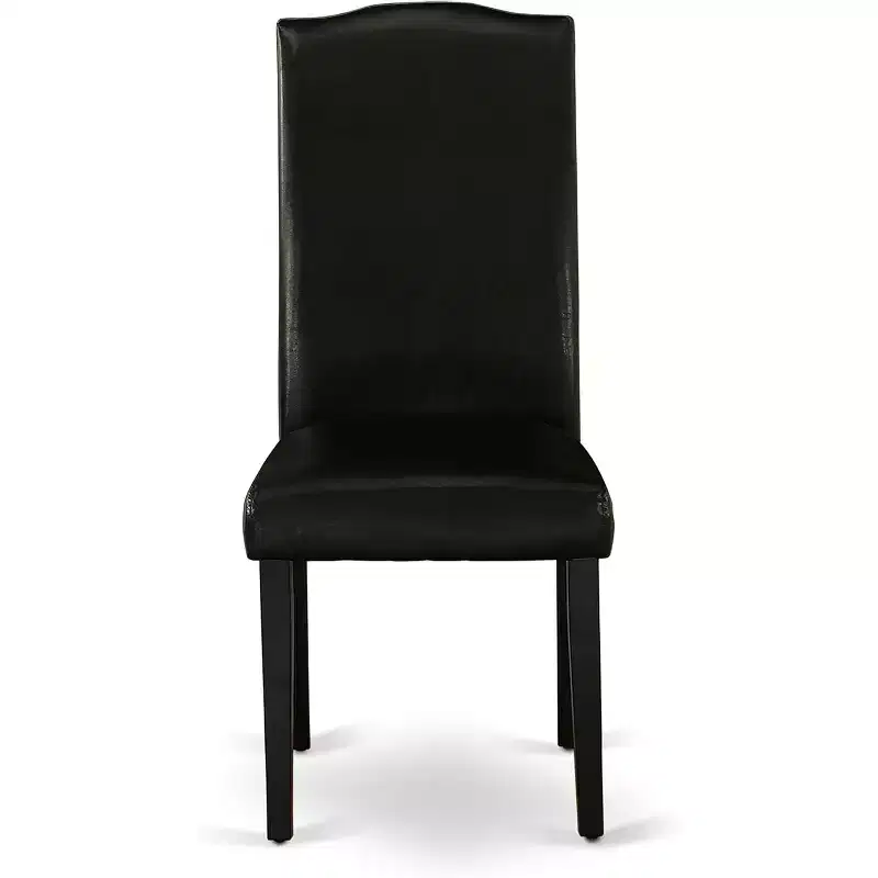 HomeStock DUEN7-BLK-69 Ensemble table de salle à manger rectangulaire et six chaises, 7 pièces, noir