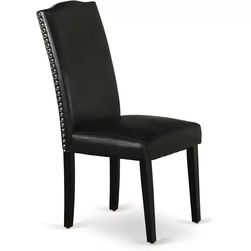 HomeStock DUEN7-BLK-69 Ensemble table de salle à manger rectangulaire et six chaises, 7 pièces, noir