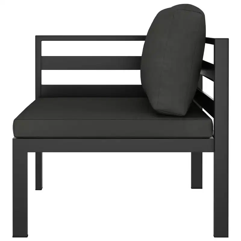 vidaXL Salon de jardin 9 pièces avec coussins – Mobilier de patio en aluminium durable – Confortable, résistant aux intempéries et design modulaire – Anthracite