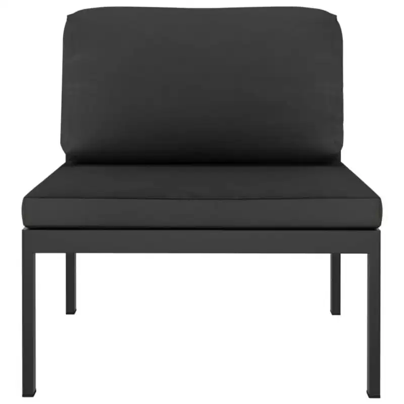 vidaXL Salon de jardin 9 pièces avec coussins – Mobilier de patio en aluminium durable – Confortable, résistant aux intempéries et design modulaire – Anthracite