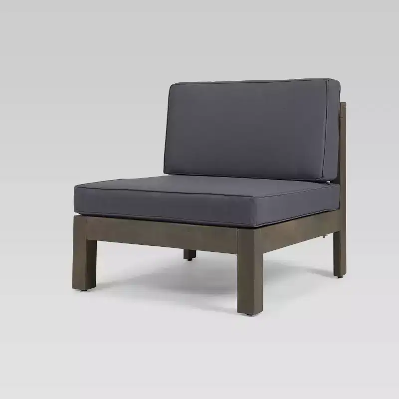 Oana, canapé modulable 4 pièces en acacia et ensemble de table - gris/gris foncé - Christopher Knight Home