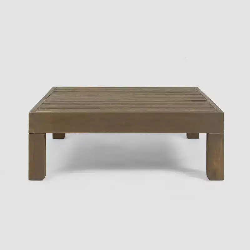 Oana, canapé modulable 4 pièces en acacia et ensemble de table - gris/gris foncé - Christopher Knight Home