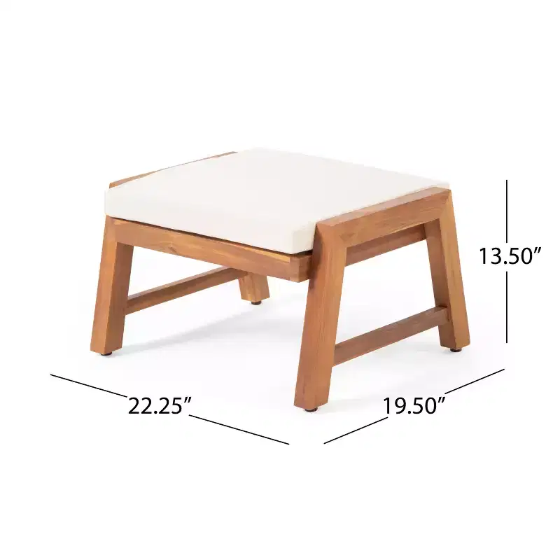 Christopher Knight Home Temecula Ensemble de conversation 5 pièces pour extérieur avec fauteuil de club et ottoman en bois d'acacia avec coussins