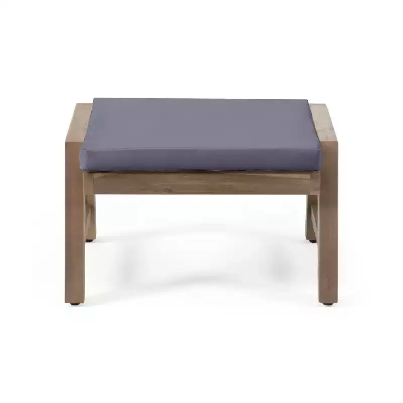 Christopher Knight Home Temecula Ensemble de conversation 5 pièces pour extérieur avec fauteuil de club et ottoman en bois d'acacia avec coussins