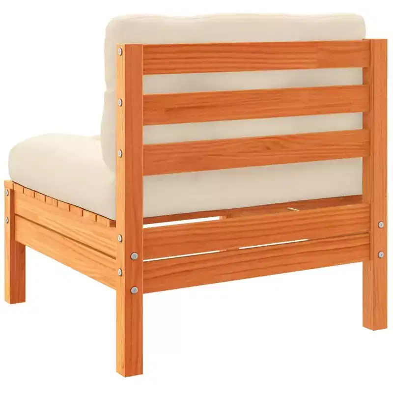 vidaXL Salon de jardin Marron cire Bois de pin massif, Tissu Oxford Grand