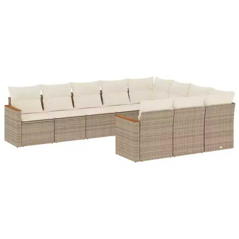 vidaXL Salon de jardin 10 places avec coussins en résine tressée, canapé d'extérieur modulaire, plusieurs couleurs et modèles