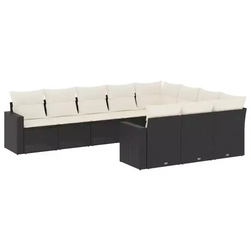 vidaXL Salon de jardin 10 places avec coussins en résine tressée, canapé d'extérieur modulaire, plusieurs couleurs et modèles