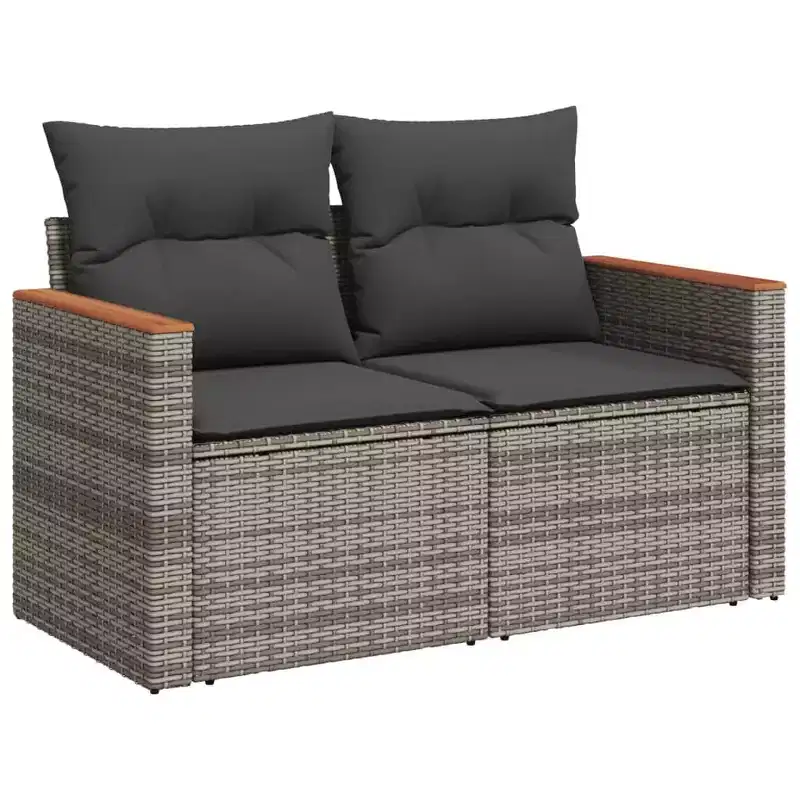 vidaXL Salon de jardin modulaire spacieux avec coussins amovibles