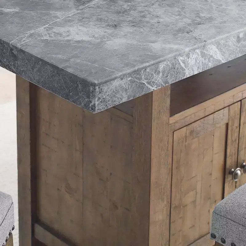 Ensemble de salle à manger 5 pièces en marbre Grayson gris/bois flotté – Steve Silver Co.