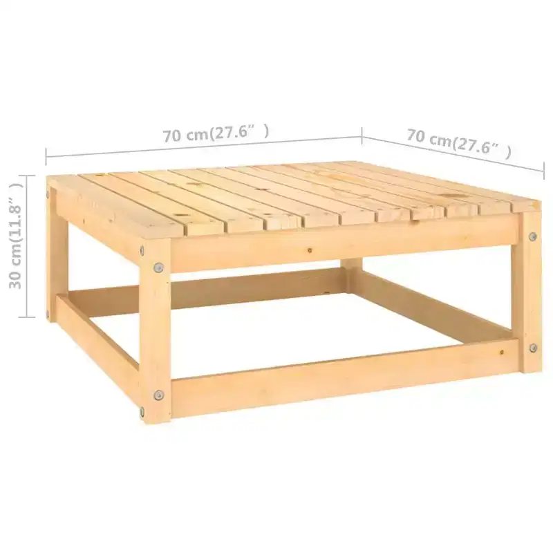 vidaXL Ensemble de meubles de patio 9 pièces Canapé de section extérieur en bois de pin massif - Naturel avec coussin