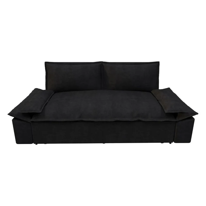 Divano letto 2 posti colore nero 185x85x85H Belly