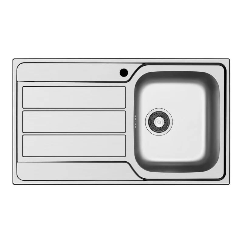 Lavello da incasso in acciaio inox con vasca e gocciolatoio sinistro 86x50 Tirreno861