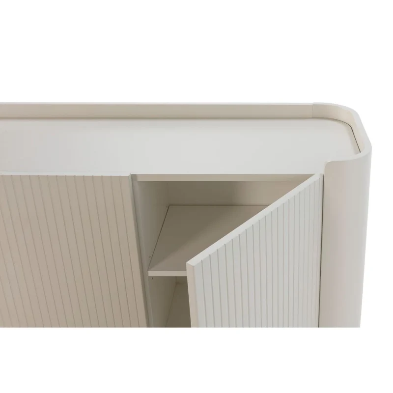 Credenza 4 ante effetto cannettato colore crema 200x40x80H Willa18924