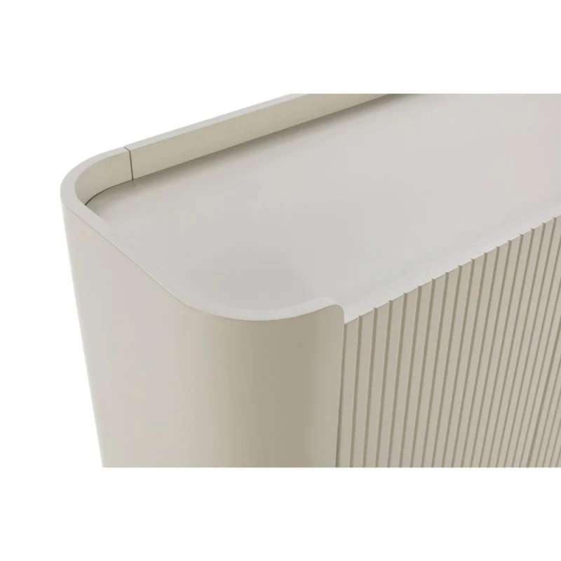 Credenza alta con 2 ante effetto cannettato colore crema 100x40x140H Willa18929