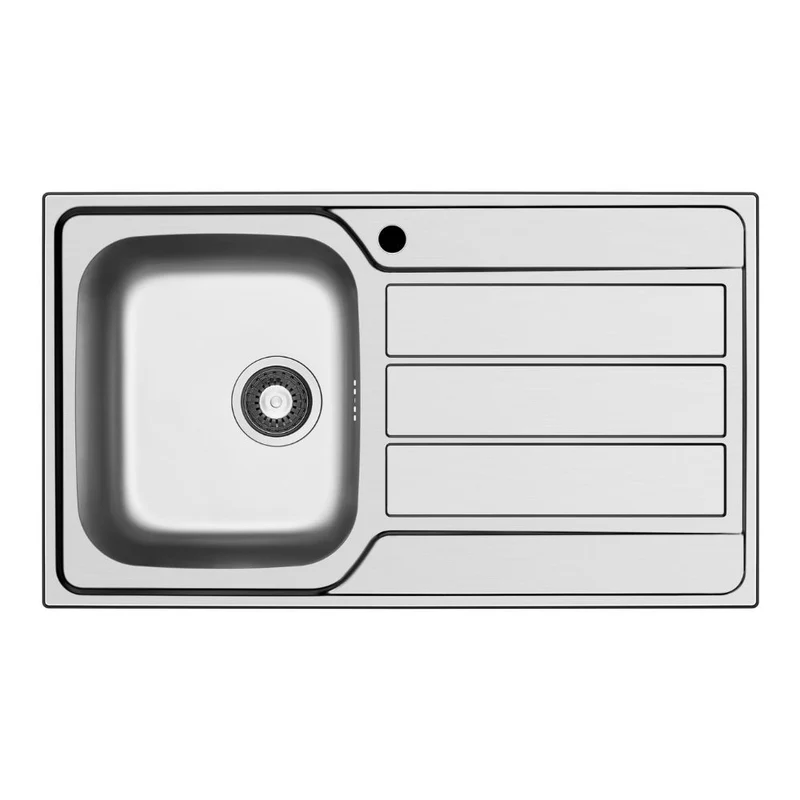 Lavello da incasso in acciaio inox con vasca e gocciolatoio destro 86x50 Tirreno861