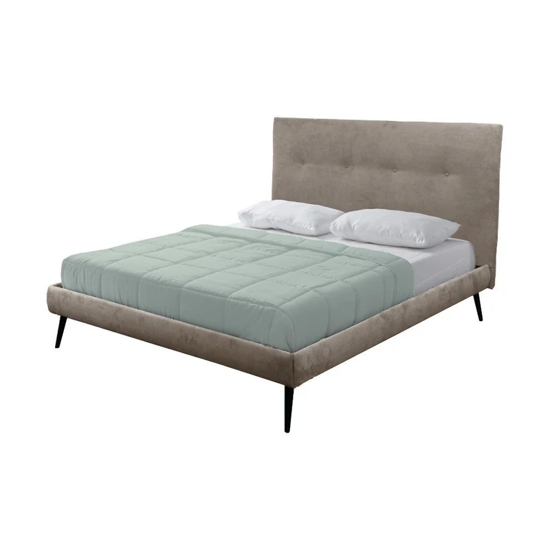 Camera da letto con armadio 2 ante scorrevoli e 2 battenti rovere bianco e letto Stiletto tortora Milk