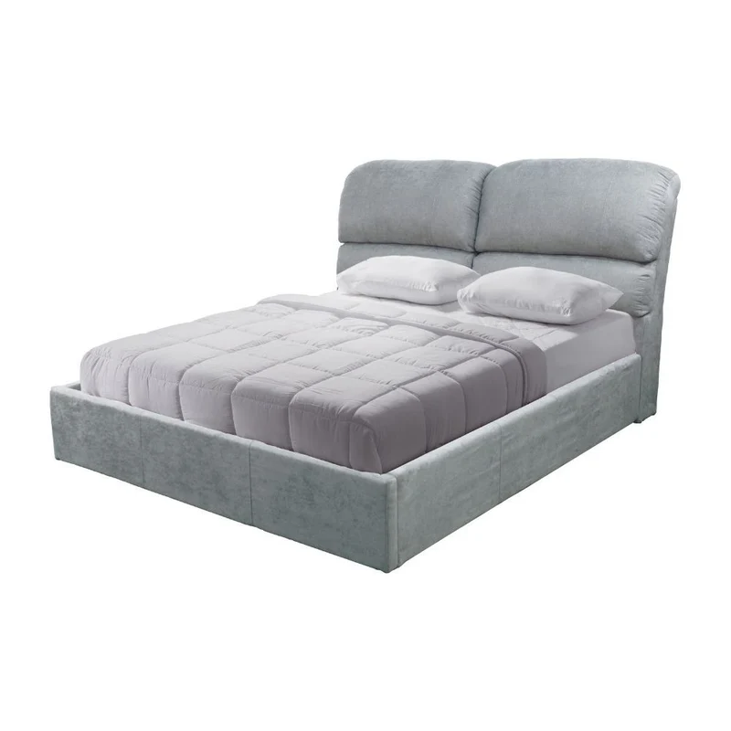 Letto contenitore una piazza e mezza in tessuto colore grigio chiaro 134x222x124H Sofaback