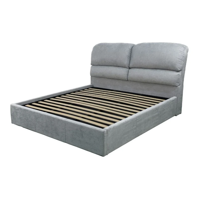 Letto contenitore una piazza e mezza in tessuto colore grigio chiaro 134x222x124H Sofaback