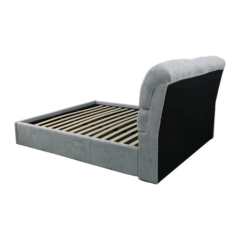 Letto contenitore una piazza e mezza in tessuto colore grigio chiaro 134x222x124H Sofaback